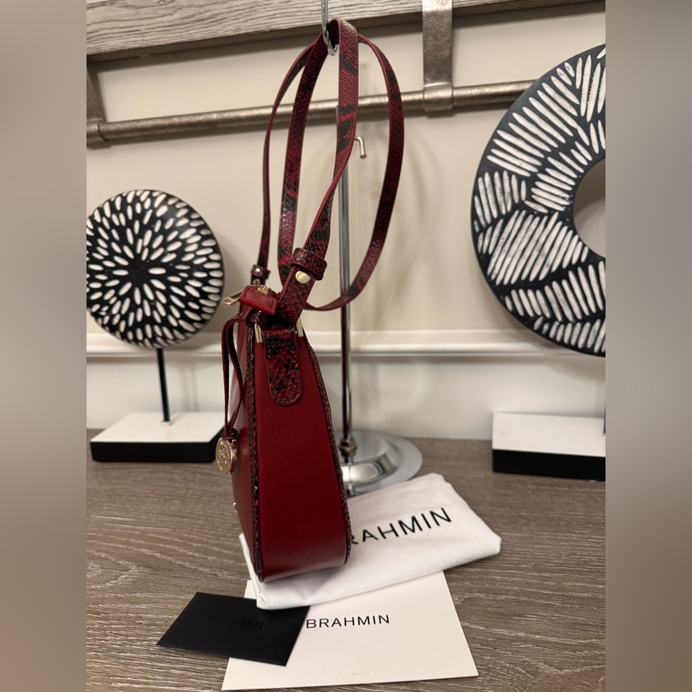 Brahmin Red Leather crossbody bag. - Picture 10 of 16